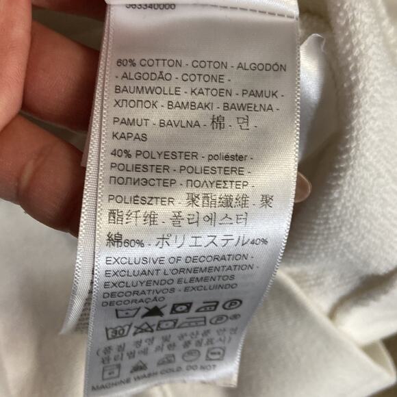 Vintage Levi’s Women White Striped Full Zip Hooded Sweater Size XS - Picture 9 of 10